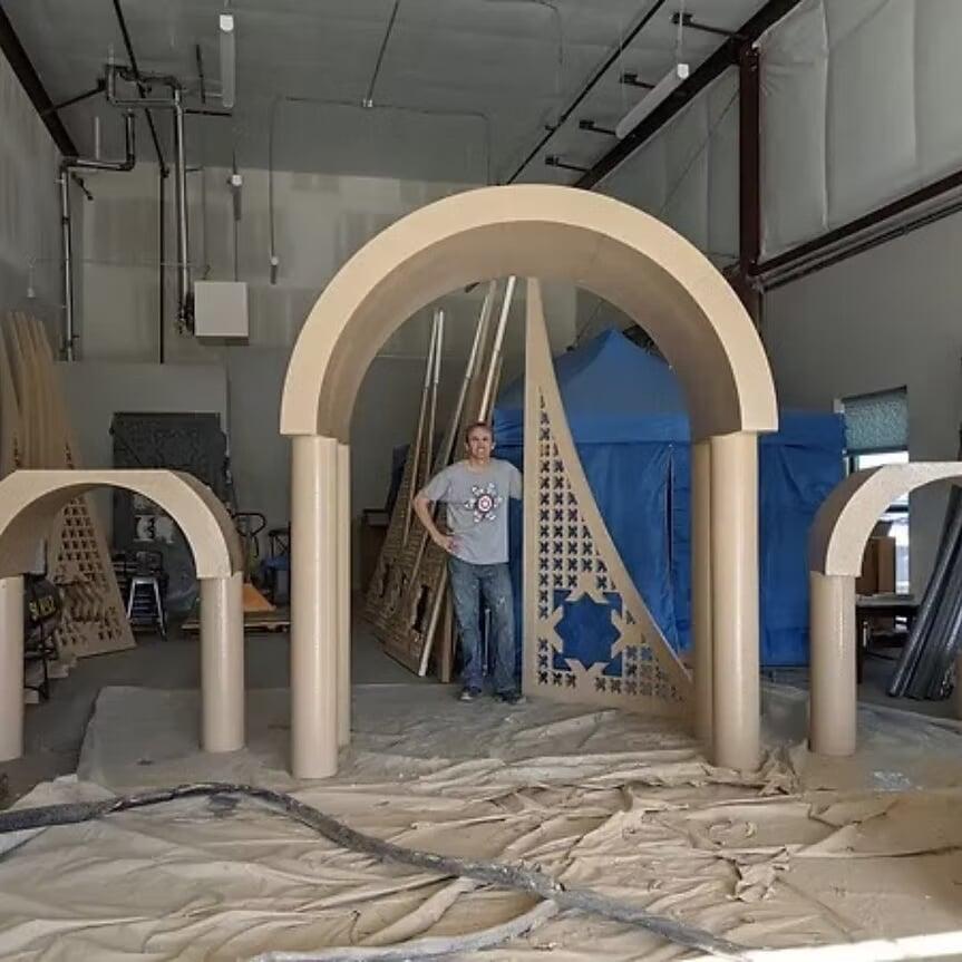 Foam archway designed and built by Mythodium
