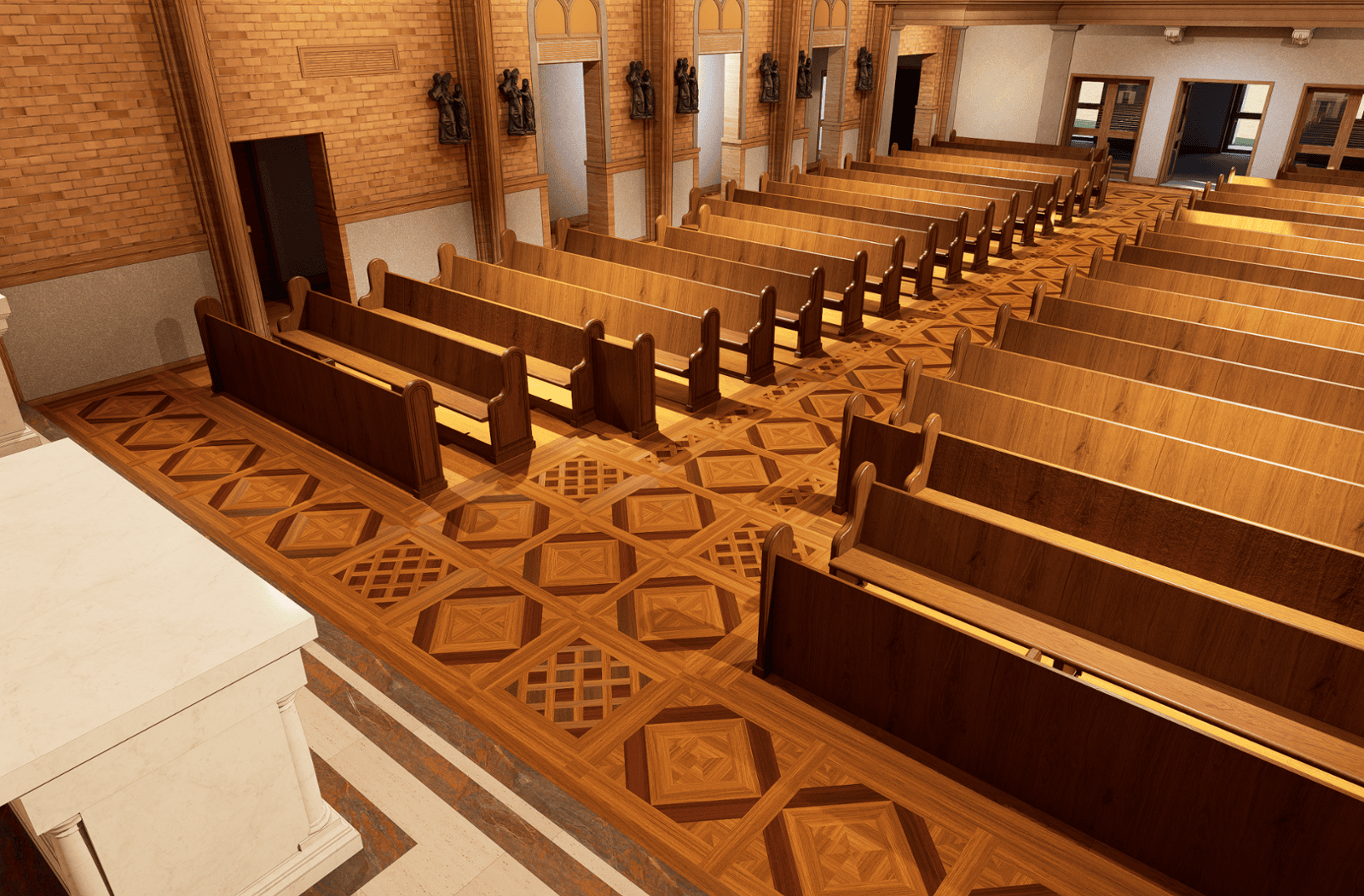St Thomas Aquinas Parish 3D Rendering