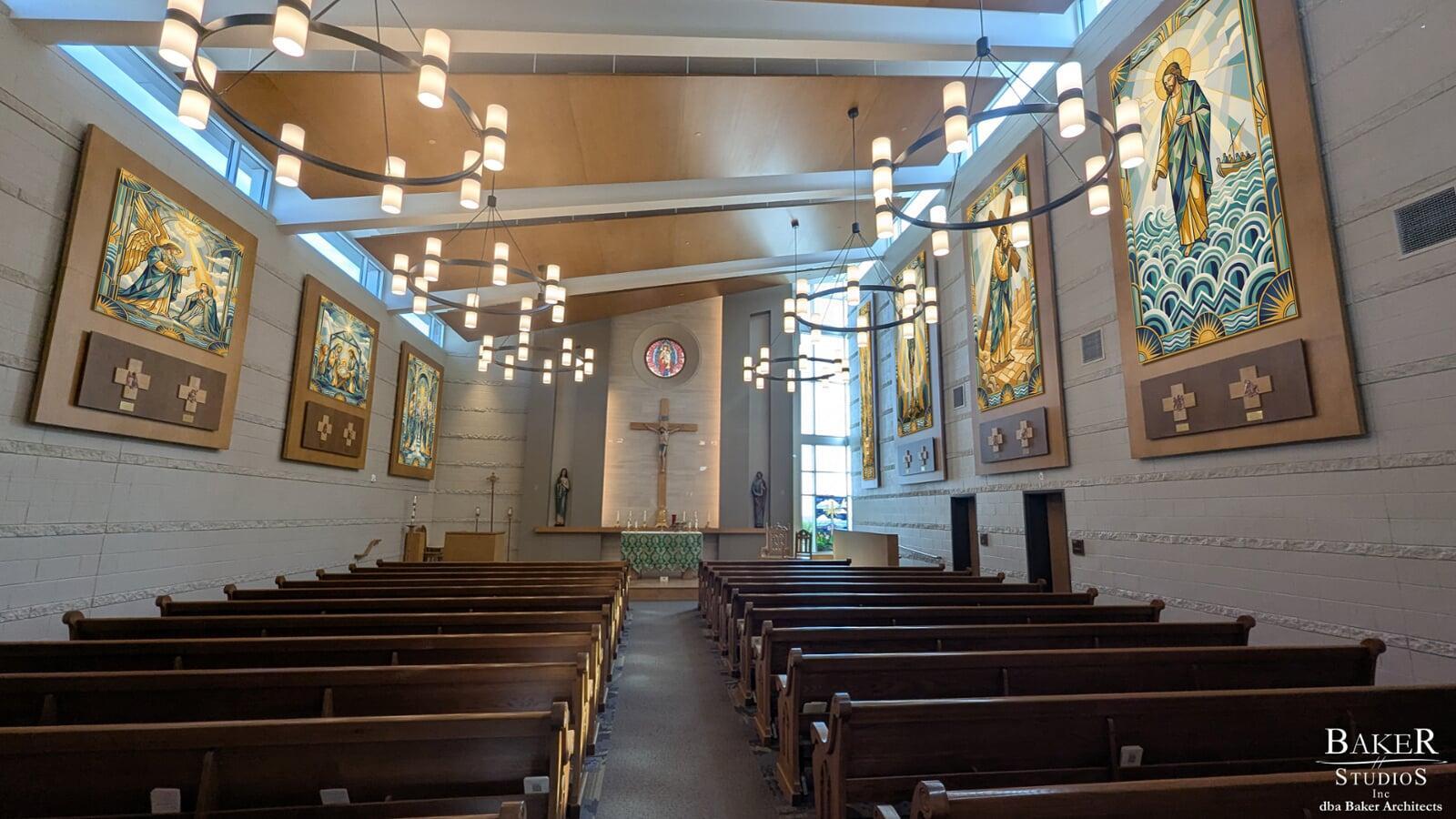Holy Family High School Catholic Religious Mural Designs