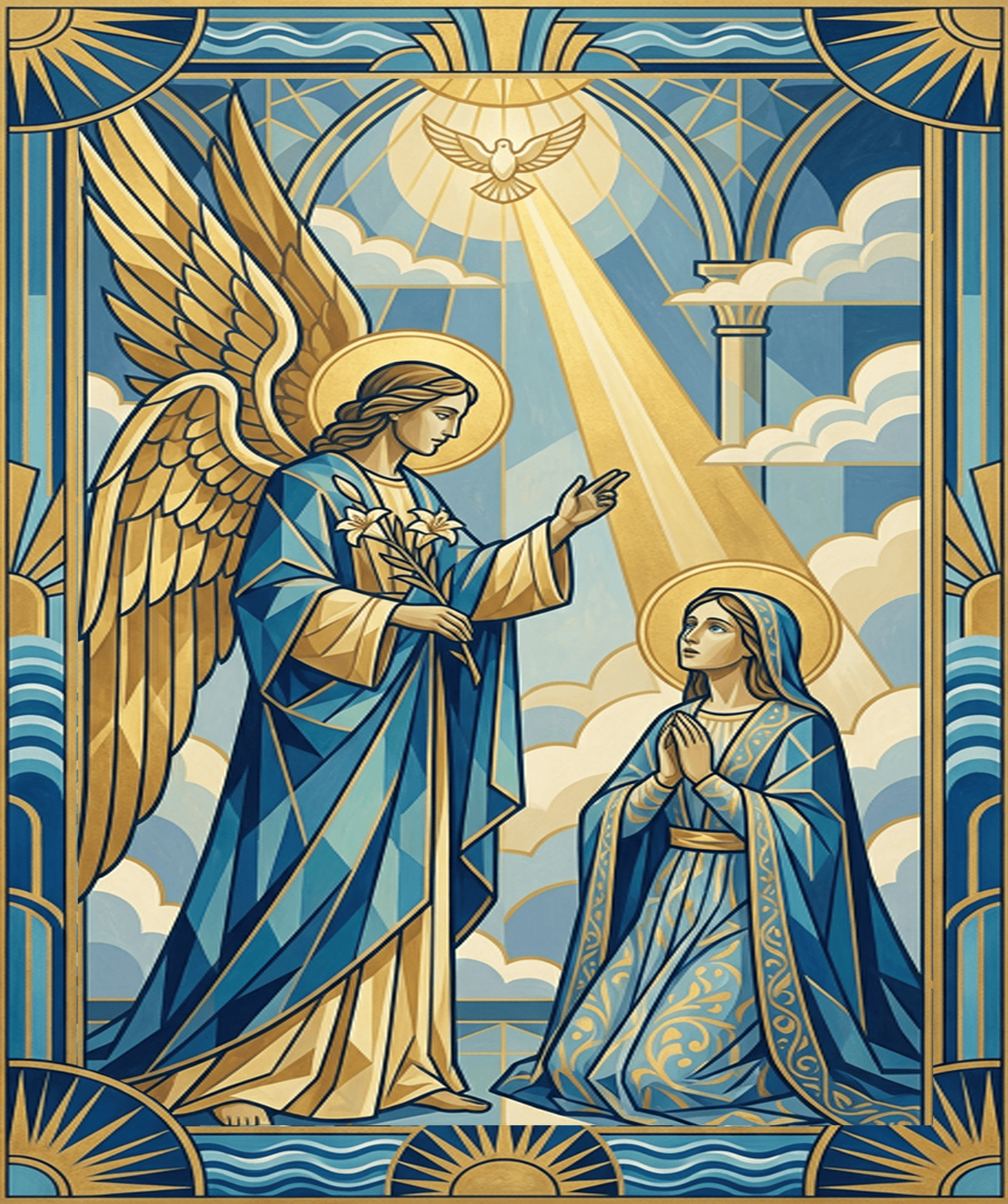 Holy Family High school mural acoustical panel concept design