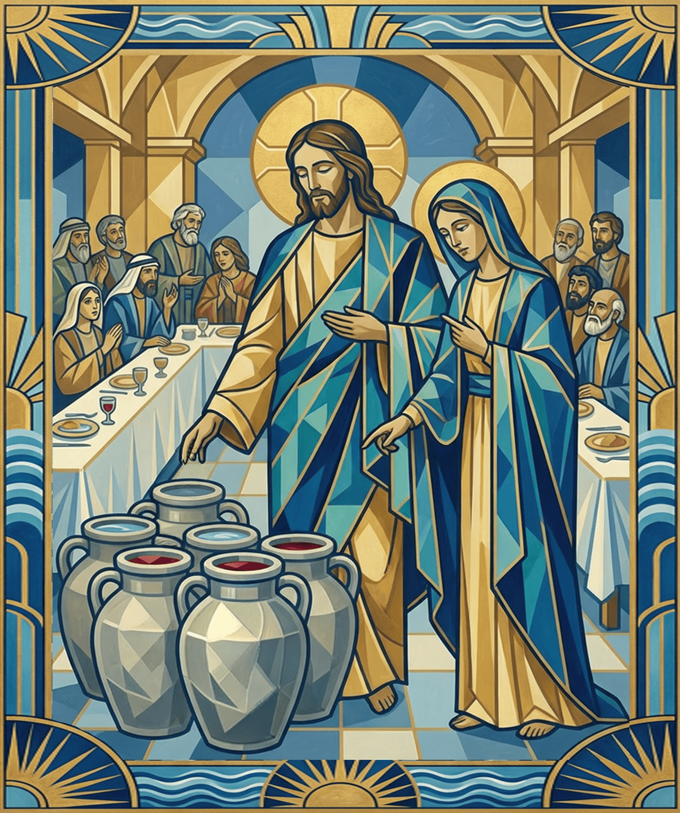 Holy Family High school mural acoustical panel concept design