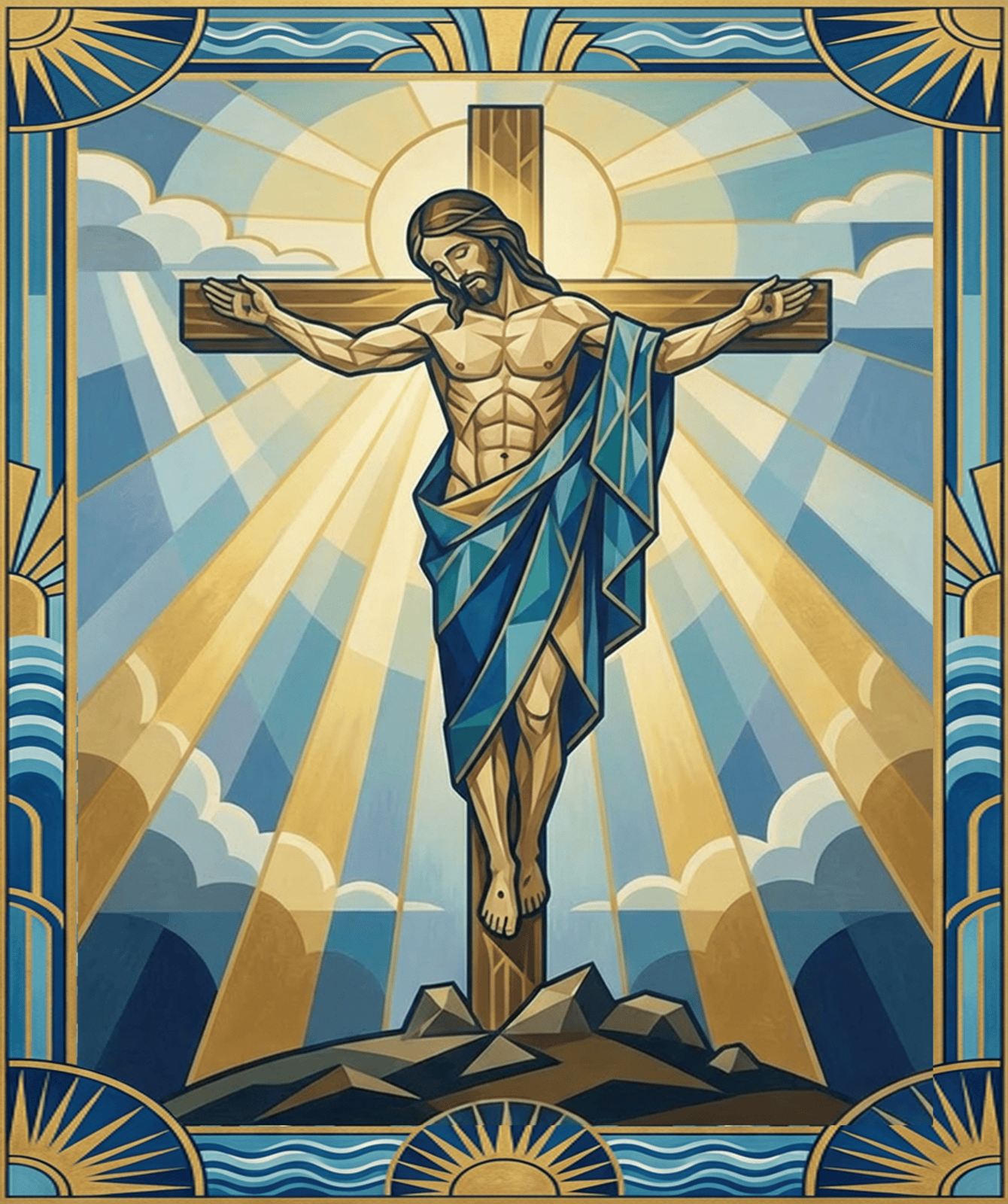 Holy Family High school mural acoustical panel concept design