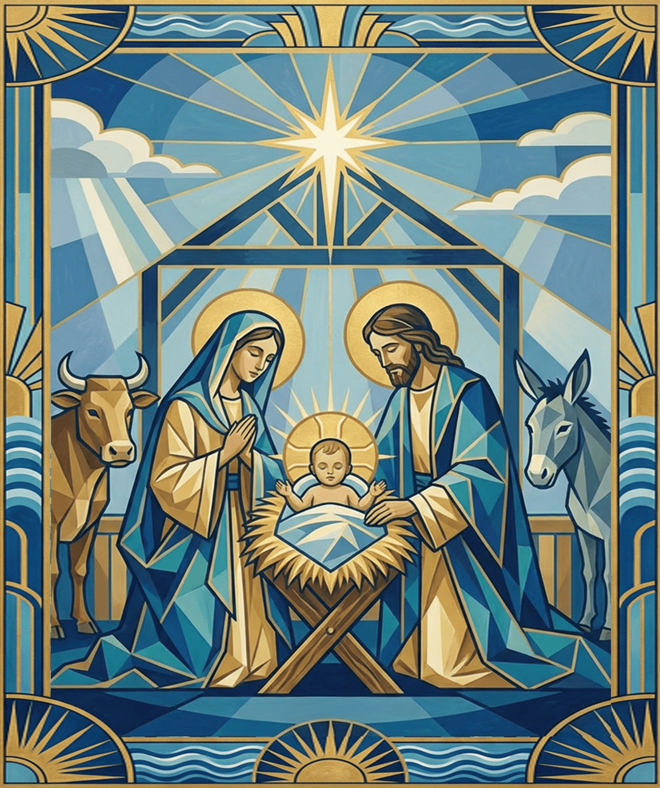 Holy Family High school mural acoustical panel concept design