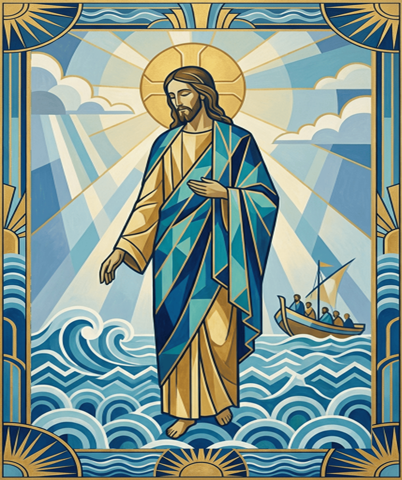 Holy Family High school mural acoustical panel concept design