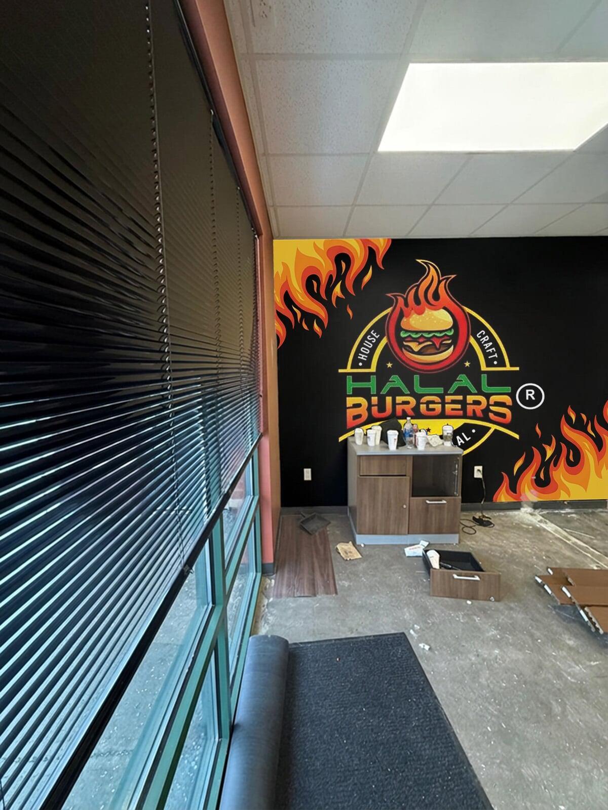 Hal Hal Burgers Mural Design