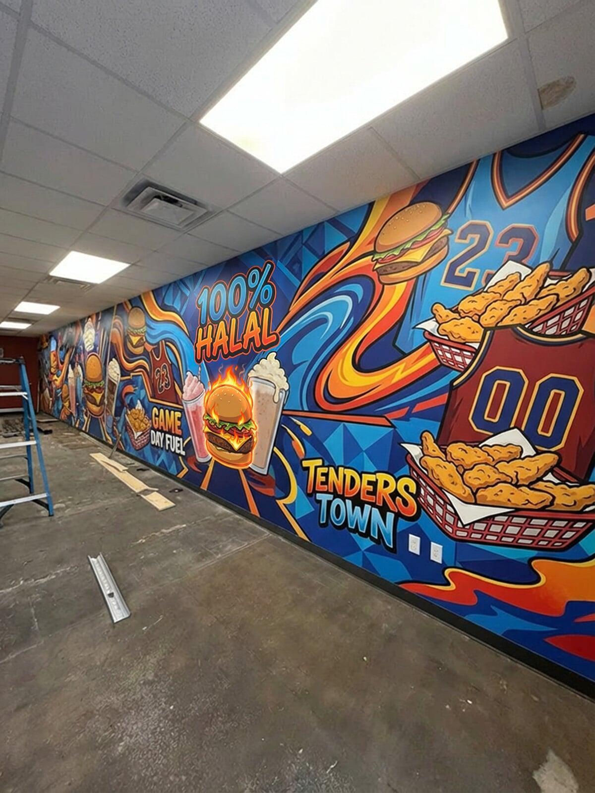 Hal Hal Burgers Mural Design