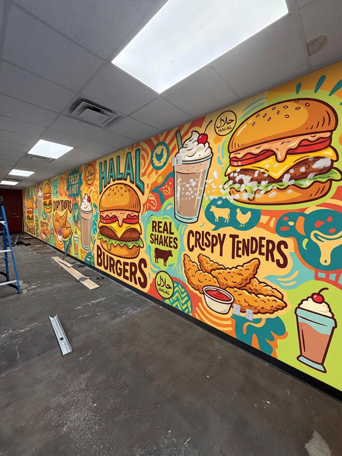 Hal Hal Burgers Mural Design