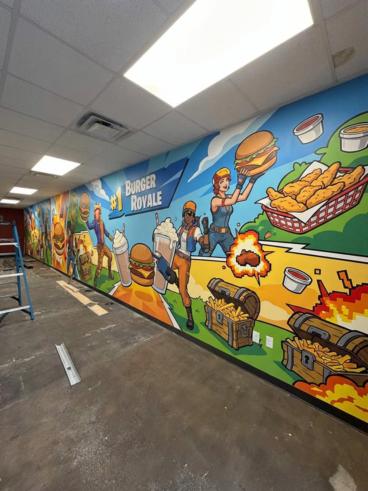 Hal Hal Burgers Mural Design