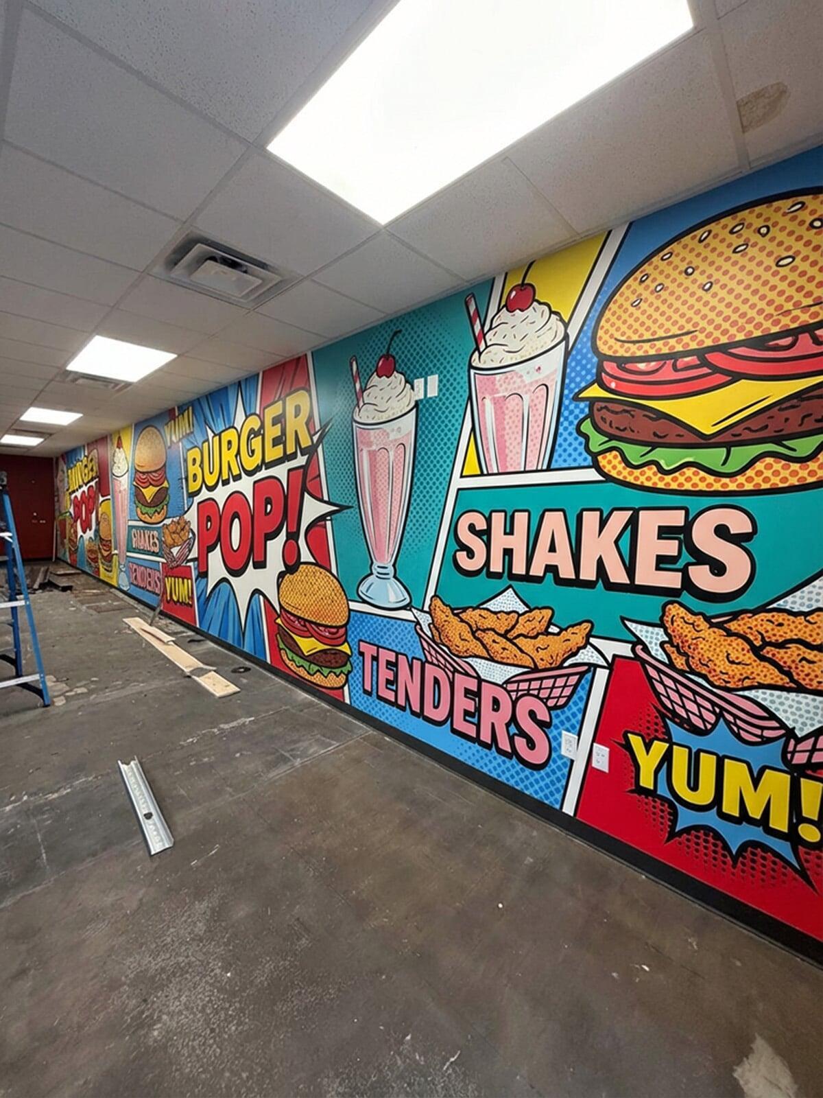 Hal Hal Burgers Mural Design
