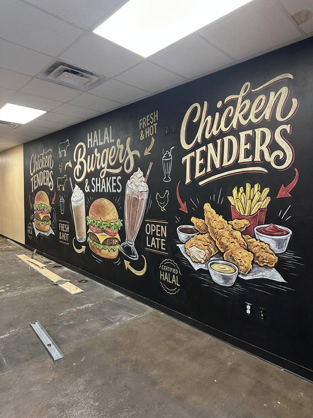 Hal Hal Burgers Mural Design