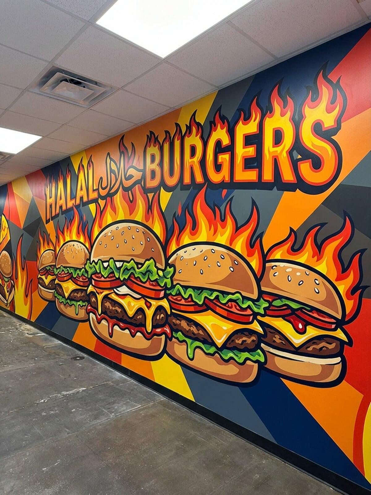 Hal Hal Burgers Mural Design