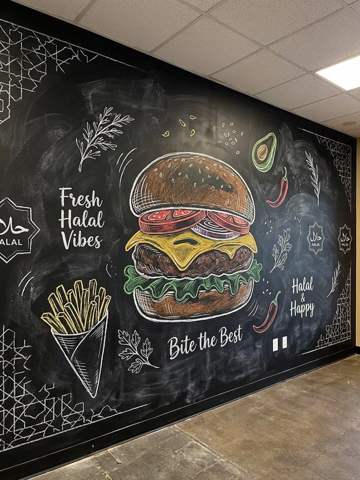 Hal Hal Burgers Mural Design