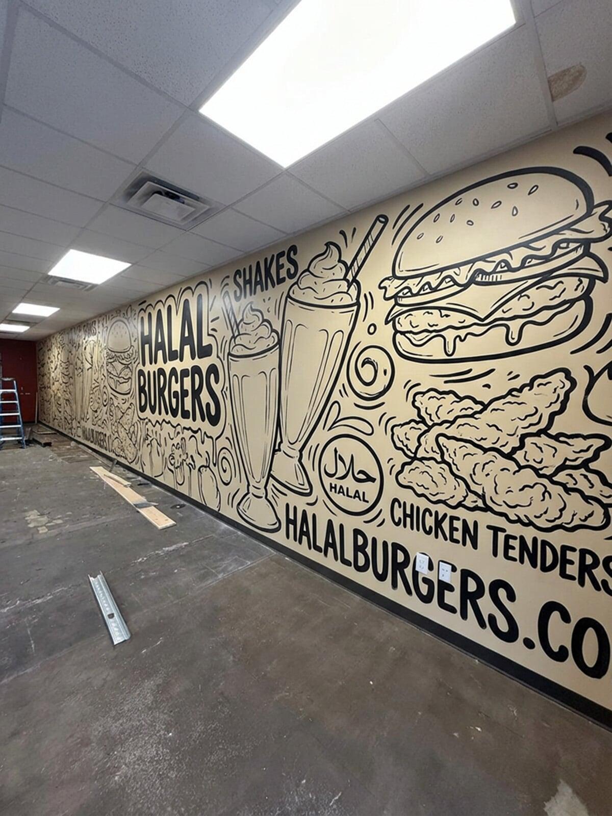 Hal Hal Burgers Mural Design