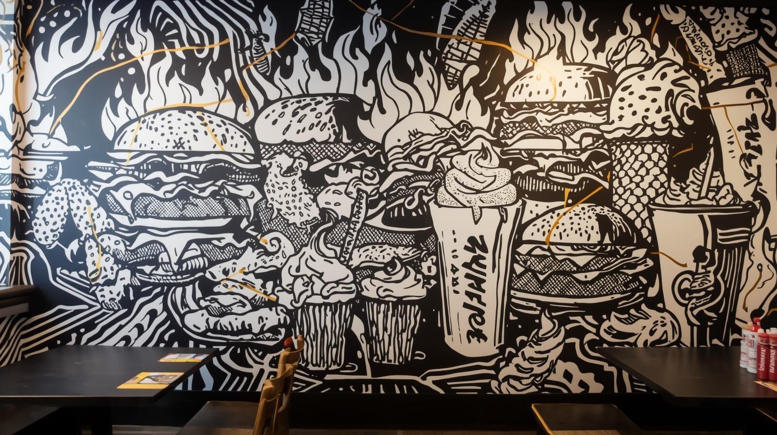 Hal Hal Burgers Mural Design