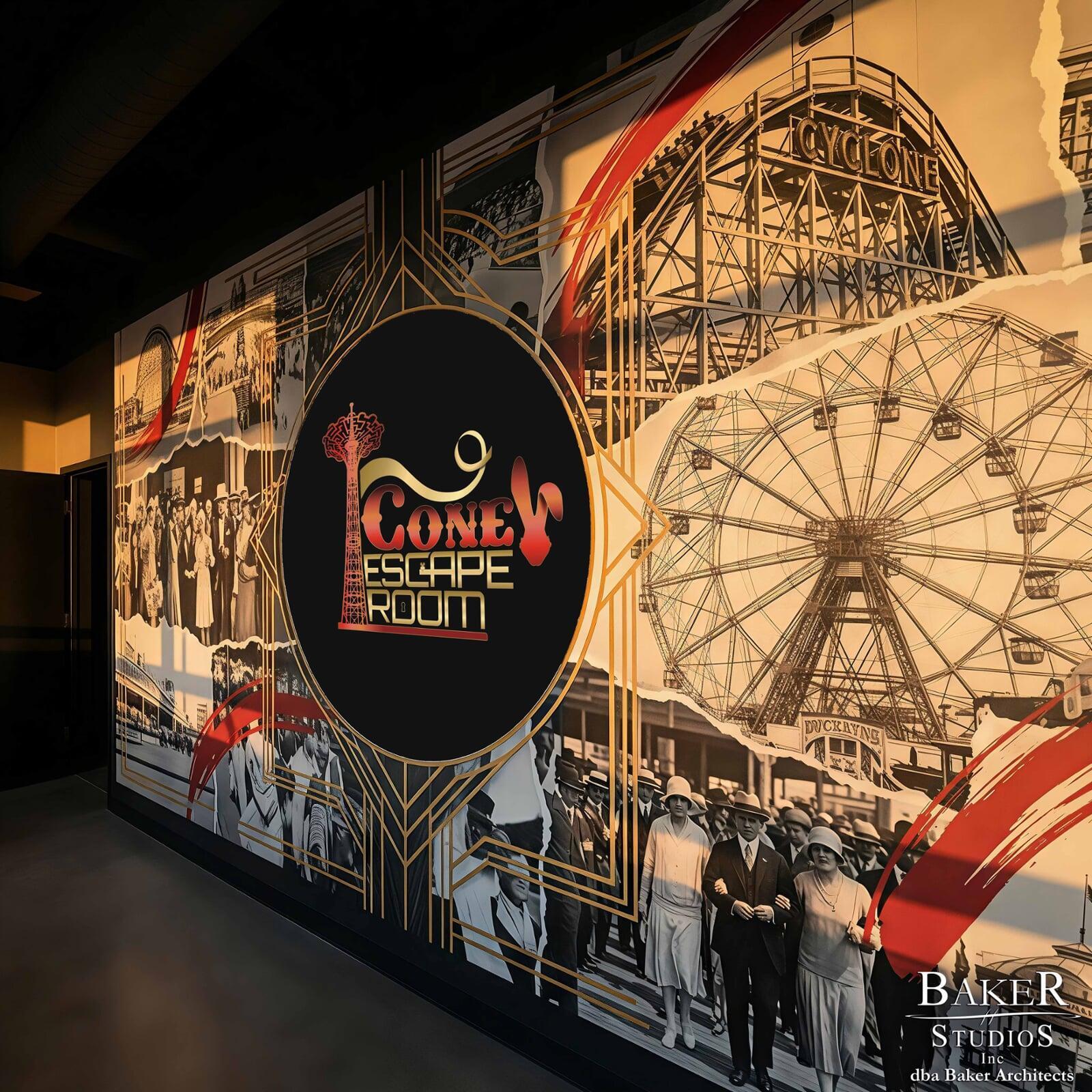 Coney Escape Room Mural Concept Designs